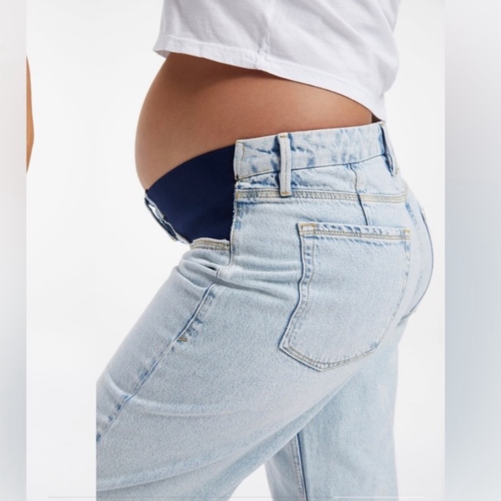 Good American Maternity Side-Panel Light Wash Denim - Good 90's Jeans